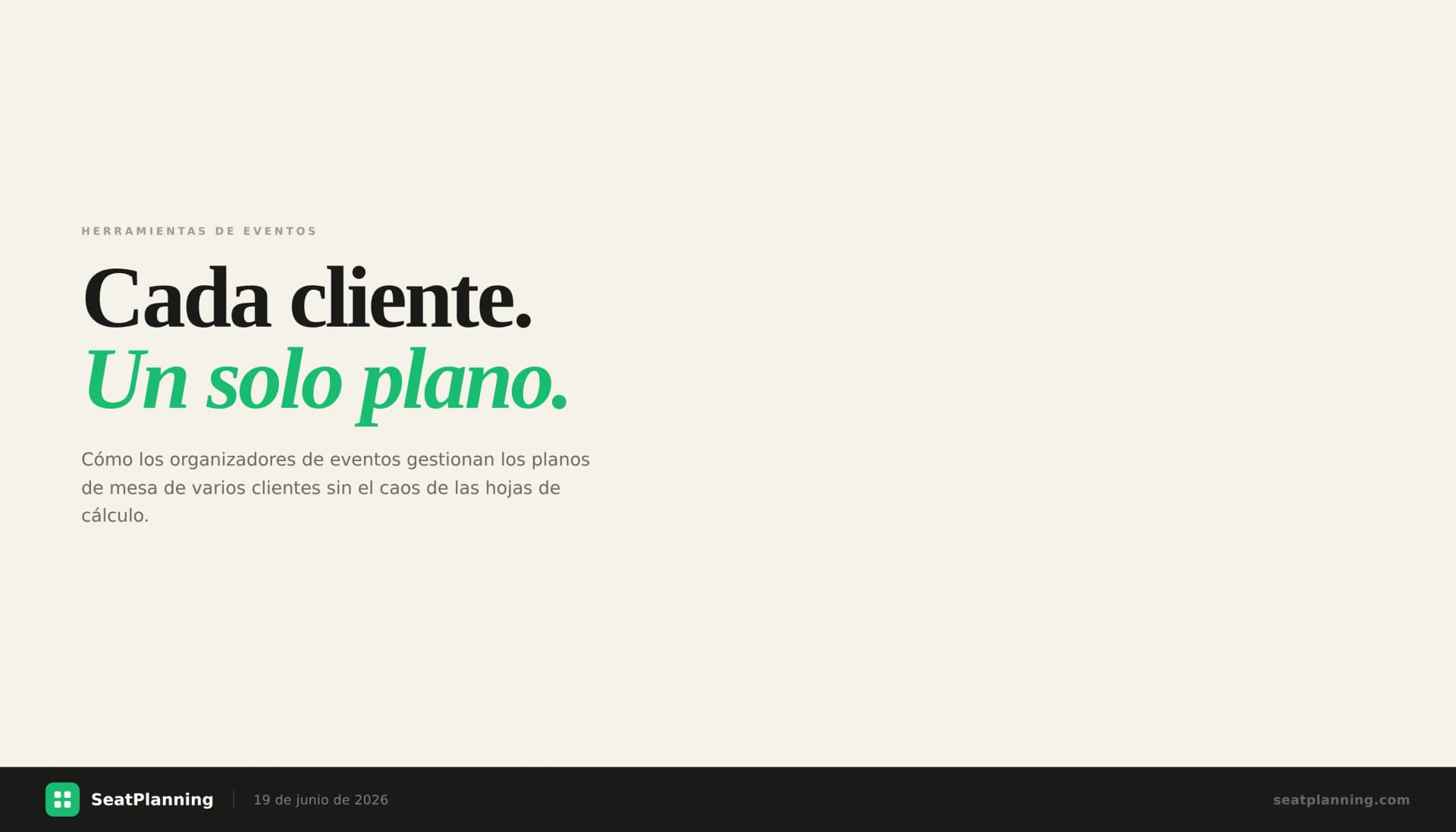 Guía del organizador de eventos para planos de mesa multi-cliente